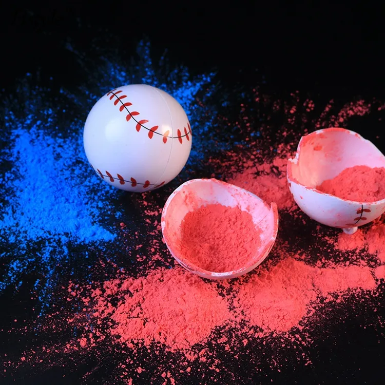 Gender Reveal Set da Baseball che esplode con polvere blu rosa per ragazzo o ragazza bambino che rivela decorazioni per palline di genere per feste SET077