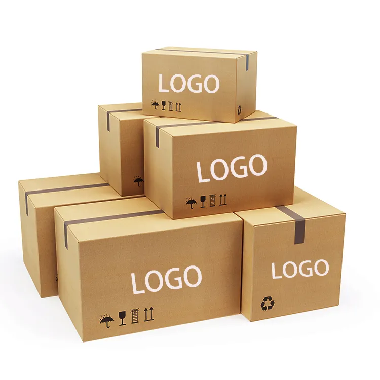 Recyclable Brown Moving Corrugated carton shipping boxes for Mail shipping boxes 12x12 factory delivery brown box packaging