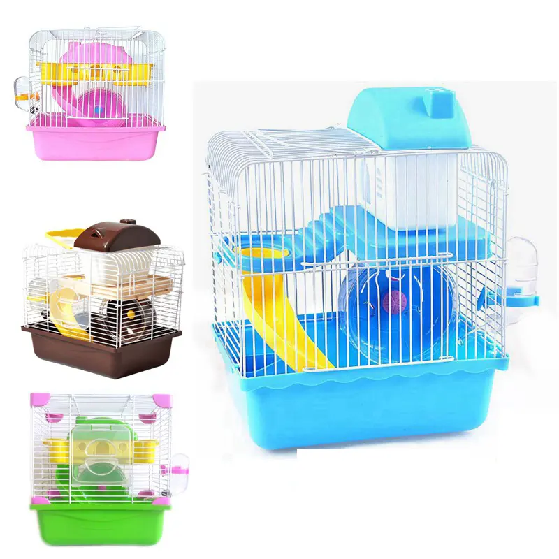 Tùy Chỉnh Pet Nhà Nhựa Nhỏ Động Vật Lồng 2 Lớp Sang Trọng Hamster Cage