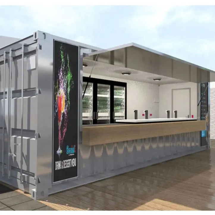Multifunctional miniature 20ft container shop bar clinic prebuilt steel mobile hair salon shipping containers house for sale