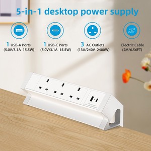 实用双夹台式USB插座热卖3孔3AC电源台式插座，额定电流为13A - Product Image 4