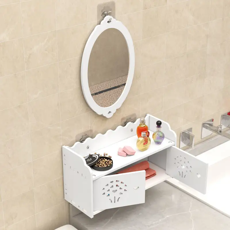 Yangın lotus banyo raf depolama duş odası set ev mobilyası banyo lavabo vitrin doku kutusu