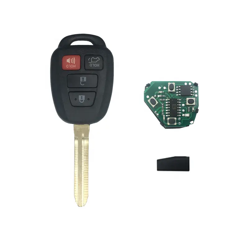 Carcasa para llave de coche con mando a distancia de 315 Mhz, 3 + 1, 4 botones, con Chip G, Fcc, HYQ12BDM, para Toyota