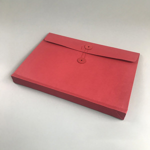 Großhandel individuell bedruckte verdickte Kraft Umschlag A4 A5 rot grün blau Kraft papier Umschlag Tasche mit Knopf und Schnur - Product Image 3