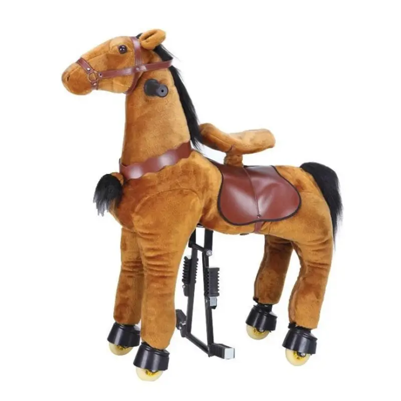 Cavallo 132cm grande rimbalzo meccanico su giù move ride toy meccanico a grandezza naturale walk horse animal on wheels toy