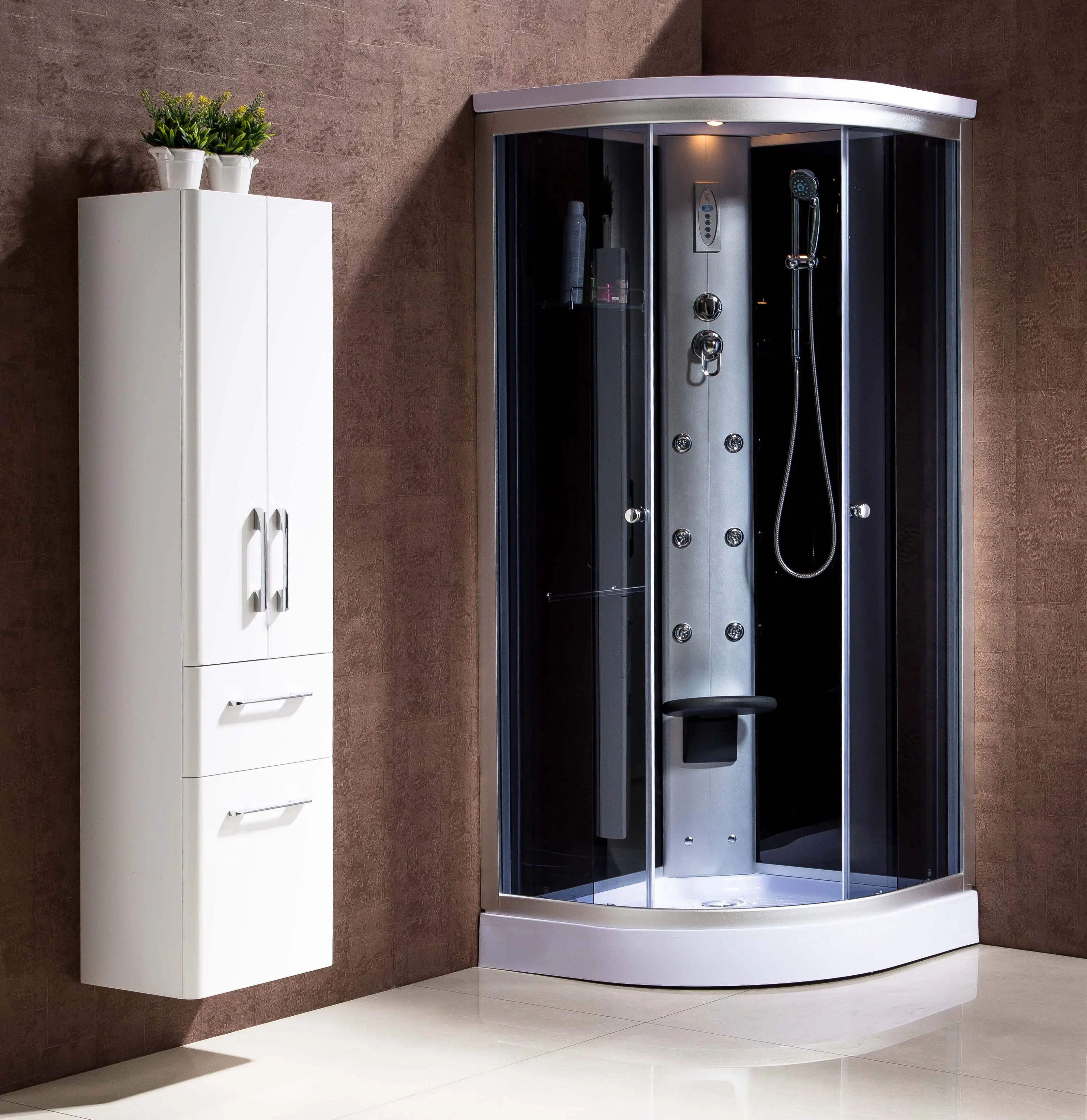 Cabina de ducha de vapor con bañera de masaje