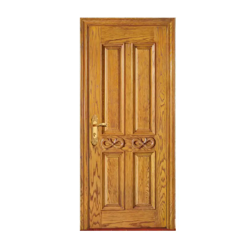 लक्जरी नक्काशी डिजाइन इंटीरियर ठोस ओक कोर लकड़ी का दरवाजा इंटीरियर बेडरूम पूर्व-लटका दरवाजा डिजाइन
