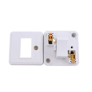 Interruttore quadrato montato su superficie 1 banda per luce con interruttore a comodino piatto a vite, interruttore a mano a pulsante bianco - Product Image 3