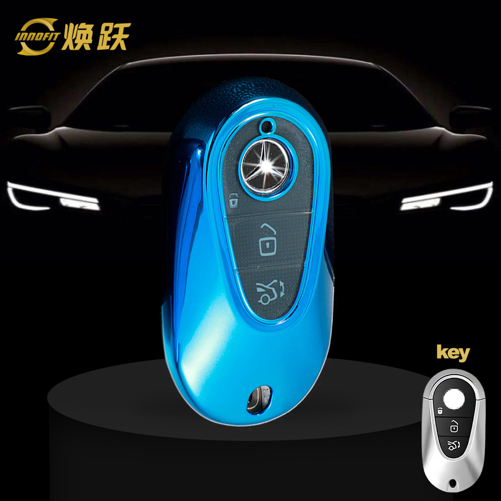 MEA1T1-White Transparent Button-Blue Plating