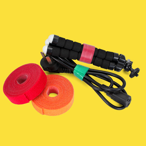 Wieder verwendbare Back-to-Back-Kabelbinder mit Klett verschluss