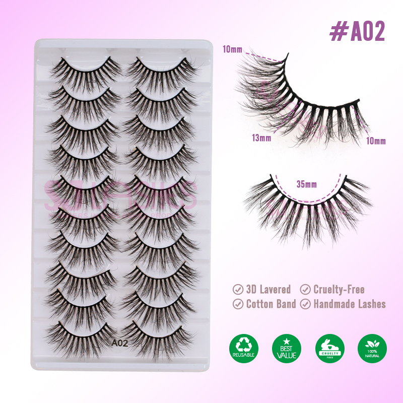 Faux cils en vison A02