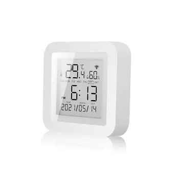 XZX termometer Digital Lcd Wifi, stasiun cuaca termometer higrometer tampilan waktu sebenarnya cerdas