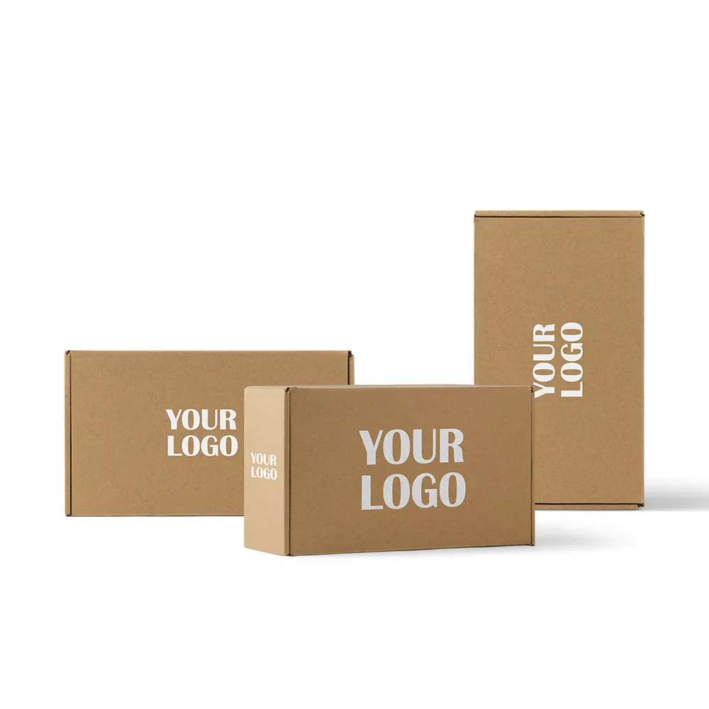 모든 색상 사용자 정의 로고 인쇄 재활용 골판지 갈색 우편물 종이 배송 상자