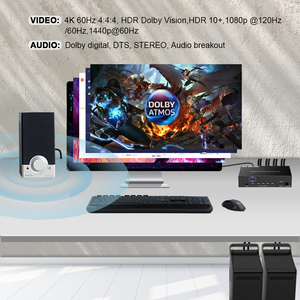 Conmutador HDMI KVM 2 puertos Monitor Dual 4K @ 60Hz Video 4K Conmutador KVM HDMI Dos monitores Dos computadoras HDMI KVM switch 4 puertos