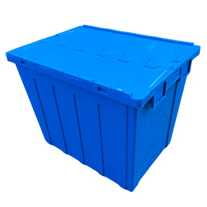 700*500*550 cajas móviles de plástico a gran escala contenedor de almacenamiento cajas de almacenamiento anidadas y apiladas con tapa