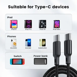 OEM 60W 3A Fastสายชาร์จประเภทCใหม่USB Cไนลอนโทรศัพท์มือถือสายไฟสําหรับApple iPhone 15 Pro Max Plus - Product Image 5
