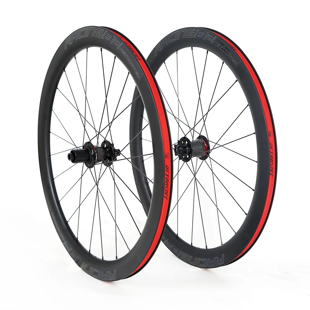 RETROSPEC-juego de ruedas de carbono 700C para bicicleta de carretera, 50mm, freno de disco clincher