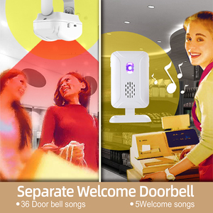 Alta Sensibilidade ABS Campainha para Home Security Alarm System Bem-vindo Ding Dong Campainhas <span class=keywords><strong>com</strong></span> Sensores de Movimento para Casa