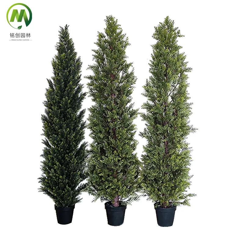 Plantes topiaires décoratives de haute qualité, bonsaï de cèdre vert artificiel/cyprès artificiel