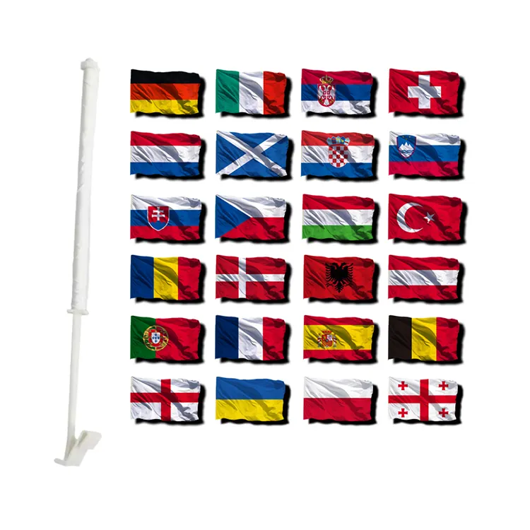 Diseño personalizado bandera de la ventana del coche del país 14x21cm 30x45 bandera de la ventana del coche del mundo americano Israel con poste