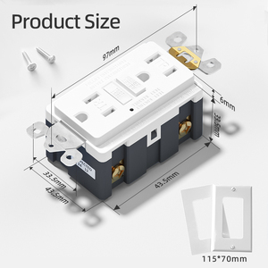 Chúng tôi kho 15A gfci trang trí trwr Outlet tự kiểm tra tr & WR gfci Outlet, <span class=keywords><strong>UL</strong></span> được liệt kê tr/WR gfci receptacle, trwr tường ổ cắm - Product Image 2