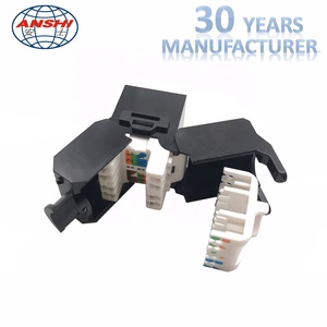 安石RJ45 5e CAT6 CAT6A UTP无屏蔽180度免工具梯形插孔电信零件 - Product Image 6