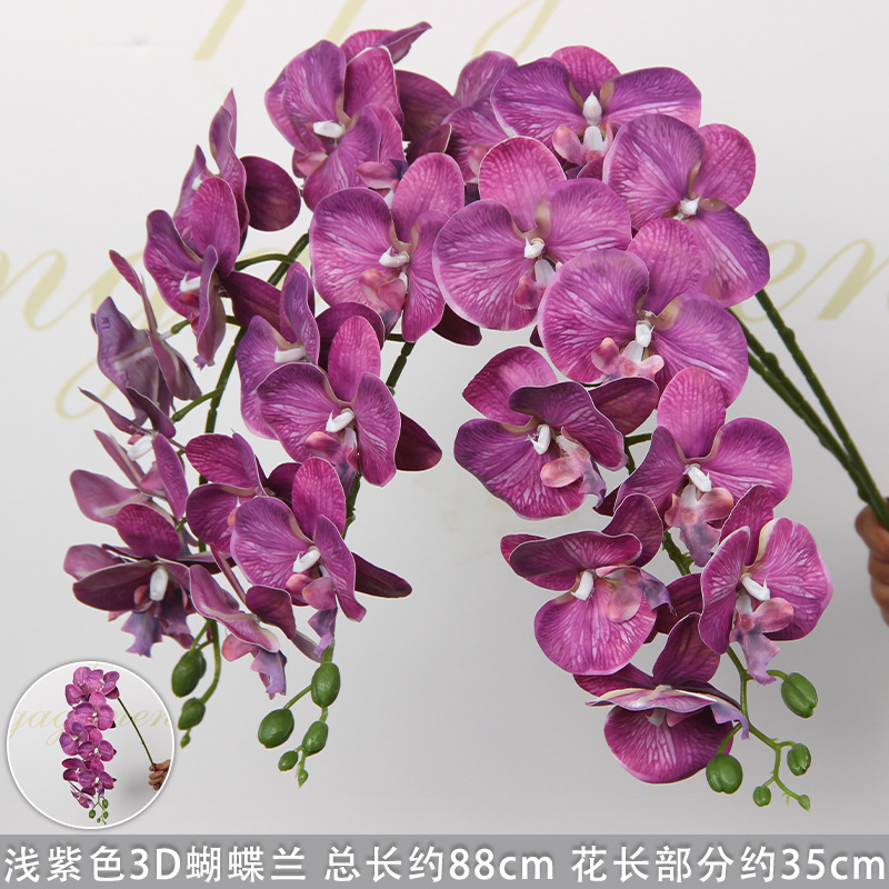 Orchidée Phalaenopsis à 9 têtes violet clair (imprimée en 3D)