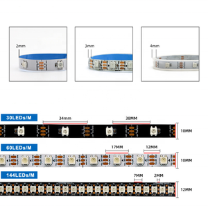 แพทช์แรงดันไฟฟ้าต่ํา WS2812B แฟนโทมแถบ LED แสงโดยรอบสีเต็มรูปแบบ 5V ในตัว IC โปรแกรมได้ - Product Image 3