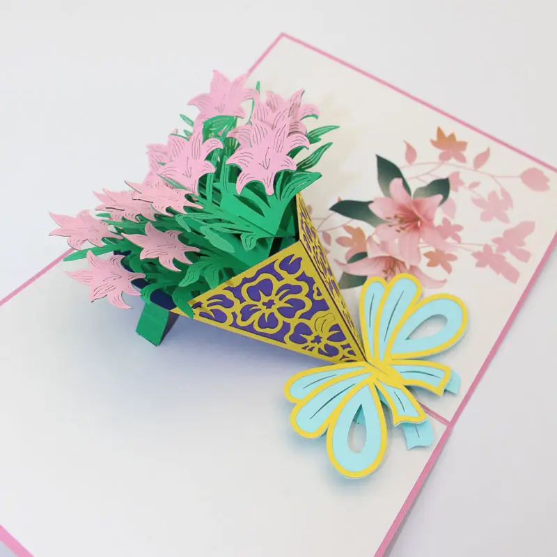 Tarjeta de amor Pop UP 3D para mujer y novia, regalo para el Día de San Valentín