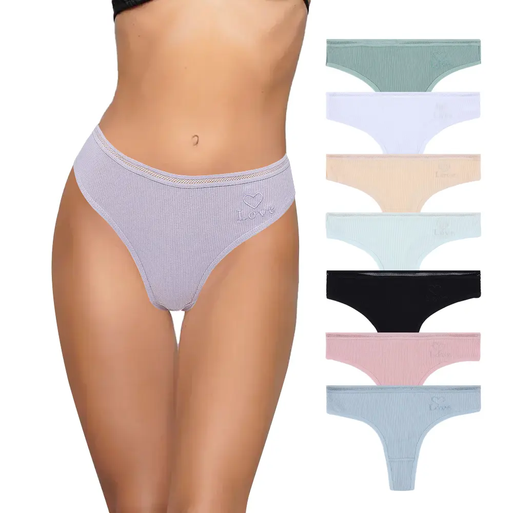 UOKIN – bikini taille haute sans étiquette, culotte brésilienne de couleurs unies, sous-vêtements pour femmes, culotte creuse sexy sans couture WF1094