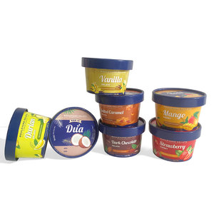 Recyclable Paper Take Away Icecream <strong>Pint</strong> Liners Instant Mini Custom Ice Cream <strong>Cups</strong> with Lids Spoon 2oz 3oz 4oz 6oz 8oz - Product Image 4