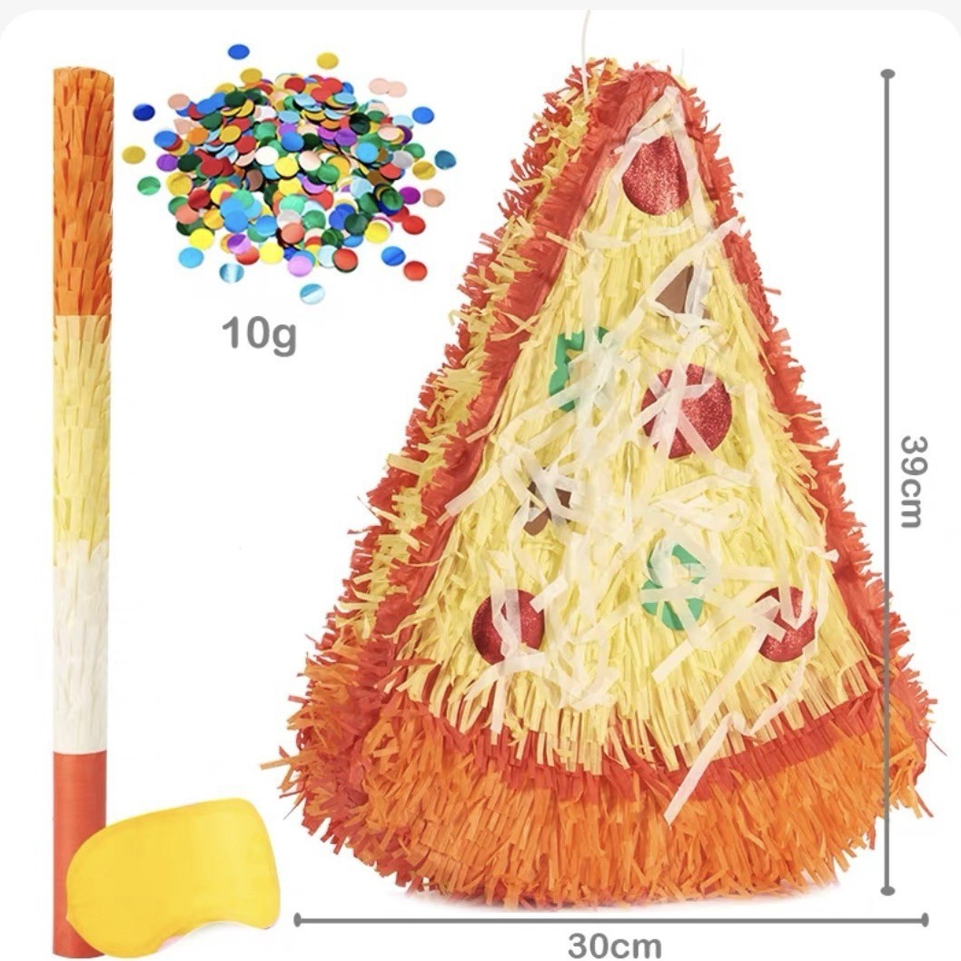 Masque pour les yeux en bâton de pinata à pizza, paillettes