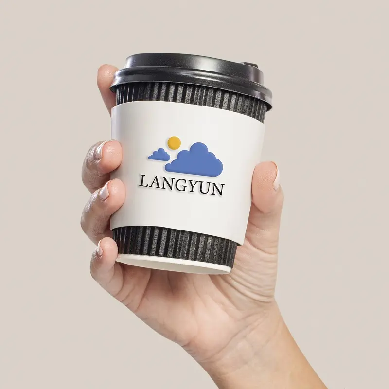 Tek kullanımlık kupa kılıfı paket kahve fincanları çin logolu tek kullanımlık bardaklar