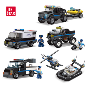 JIESTAR, lo último, barato, vehículo de comando de policía de ciudad pequeña, vehículo de rescate, modelo de coche de persecución, juguete de bloques de construcción, conjunto de regalo para niños y niñas