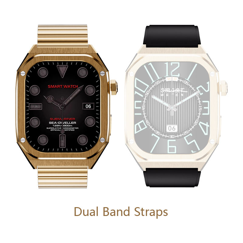 Acier doré + silicone noir