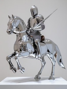 Hiện đại phong cách Châu Âu thép không gỉ điêu khắc đánh bóng Knight hình - Product Image 2