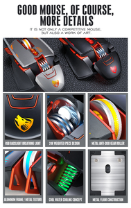 Gaming Mouse USB Wired Mechanical Mouse Gamer Mice 6400DPI Ajustable 8 Button RGB Backlight <strong>Computer</strong> Mouse for Laptop PC Games