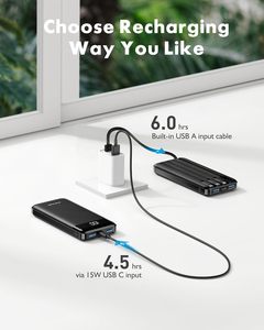 Portable 10000mAh <strong>High</strong>-<strong>Speed</strong> Charger 6 <strong>Outputs</strong> Slim Design Travel Essentials Power Bank 15W <strong>Output</strong> Micro USB <strong>Input</strong> LI-Polymer - Product Image 4