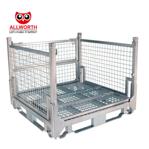Múltiples tamaños de acero apilable logística con contenedor de malla de alambre galvanizado - Product Image 3
