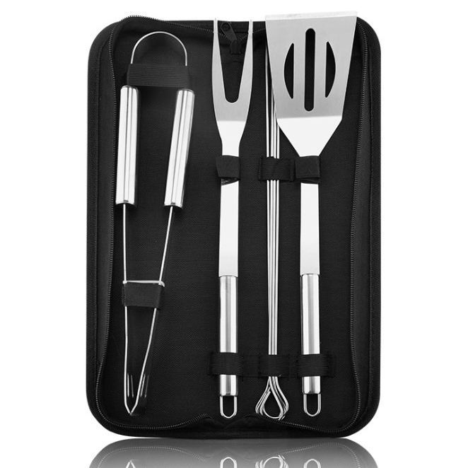 Set di utensili per barbecue grigio - 7 pezzi