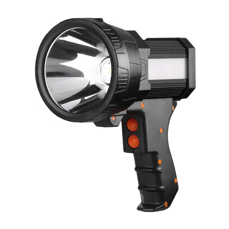 Wason New On-Trend Professional Super Bright Wide Beam Spotlight Flashlight Handheld Rechargeable Large Searchlight Spot Light