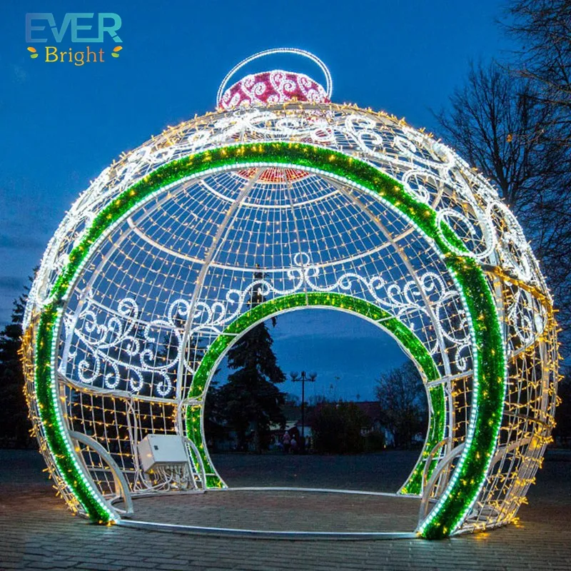 2023 novedades outdoor event street decoration led lighted giant christmas motif ball