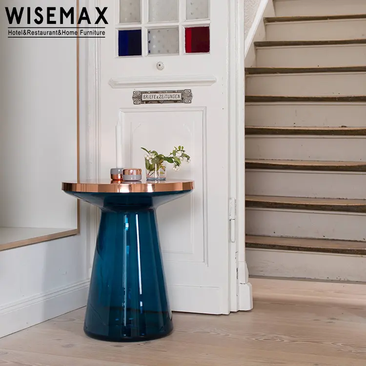 WISEMAX FURNITURE muebles nórdicos sofá moderno mesa auxiliar Mesa Redonda de esquina diseñador sala de estar mesa de centro de cristal
