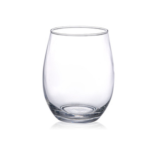 バルク卸売空の透明な厚い卵の形のガラスキャンドルジャー180ml250ml350mlラウンドワインカップステムレスワイングラスセット