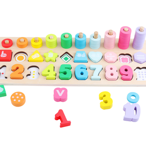 子供の教育木製ビジーボード2-4歳数学パズルカウント形状と色ゲームのための新機能 - Product Image 3