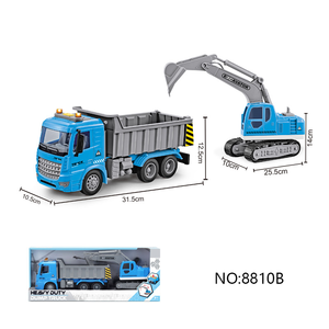Simulated High-quality Engineering Set With 2 Children's Engineering Toy <strong>Cars</strong> Simulation Friction Truck - Product Image 3