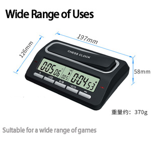 Orologio multifunzione per scacchi con indicatore LED 39 preimpostato orologio digitale per scacchi con Timer Count Up - Product Image 2