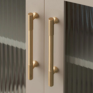 Maniglia della porta dell'armadio da cucina di lusso in alluminio e legno con motivo a rete zigrinata per cassetti fantasia design nuovo elenco - Product Image 4