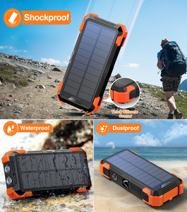 16000mAh ad alta capacità impermeabile caricabatteria solare portatile tipo-C Power Bank 15W ricarica rapida LED luce di campeggio puntatore Laser per - Product Image 5