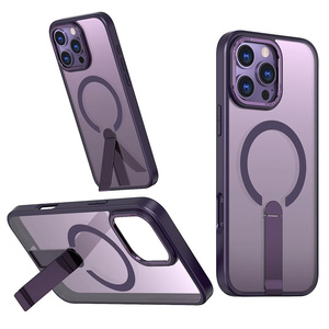 PC TPUマット磁気ワイヤレス充電携帯電話ケースiPhone用15Pro Max 16 Plus 11 12 13 14 Proミニメンタルホルダーカバー - Product Image 1